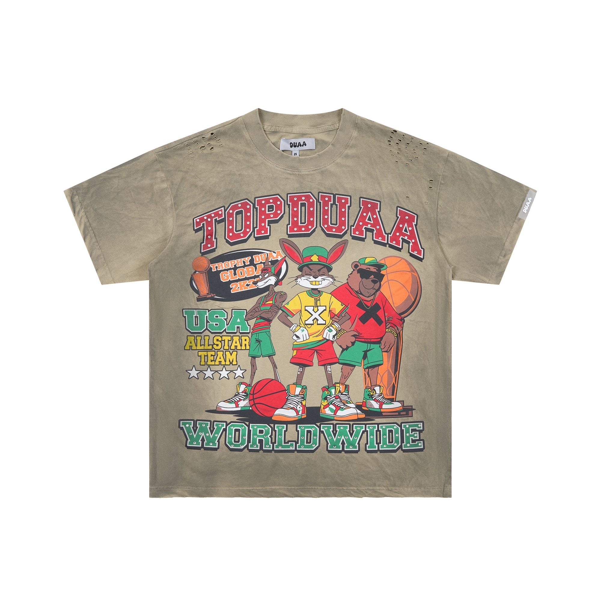 DUAA All Star Basketball Graphic Short-Sleeve T-Shirt - Olive — hero