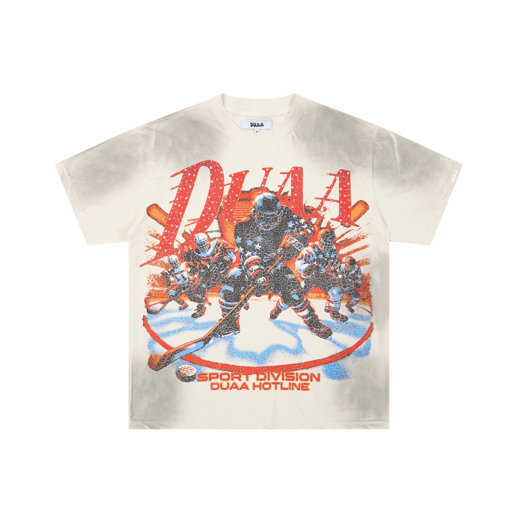 DUAA Cream Washed Hockey Graphic Short-Sleeve T-Shirt — hero