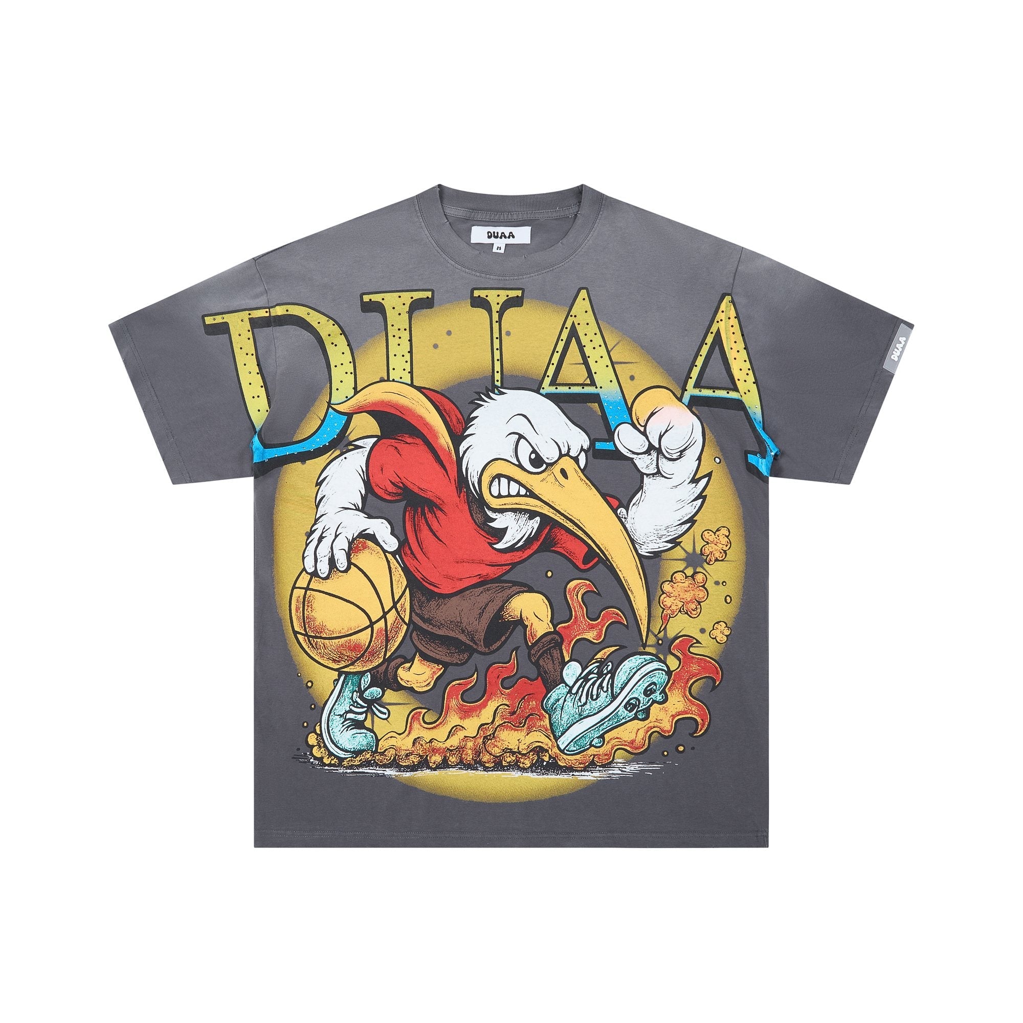 DUAA Washed Rhinestone Distressed Graphic T-Shirt — hero