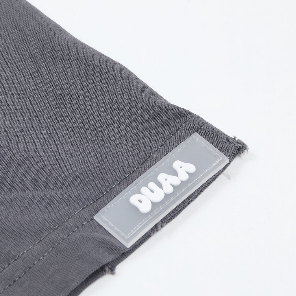 DUAA Washed Rhinestone Distressed Graphic T-Shirt — detail
