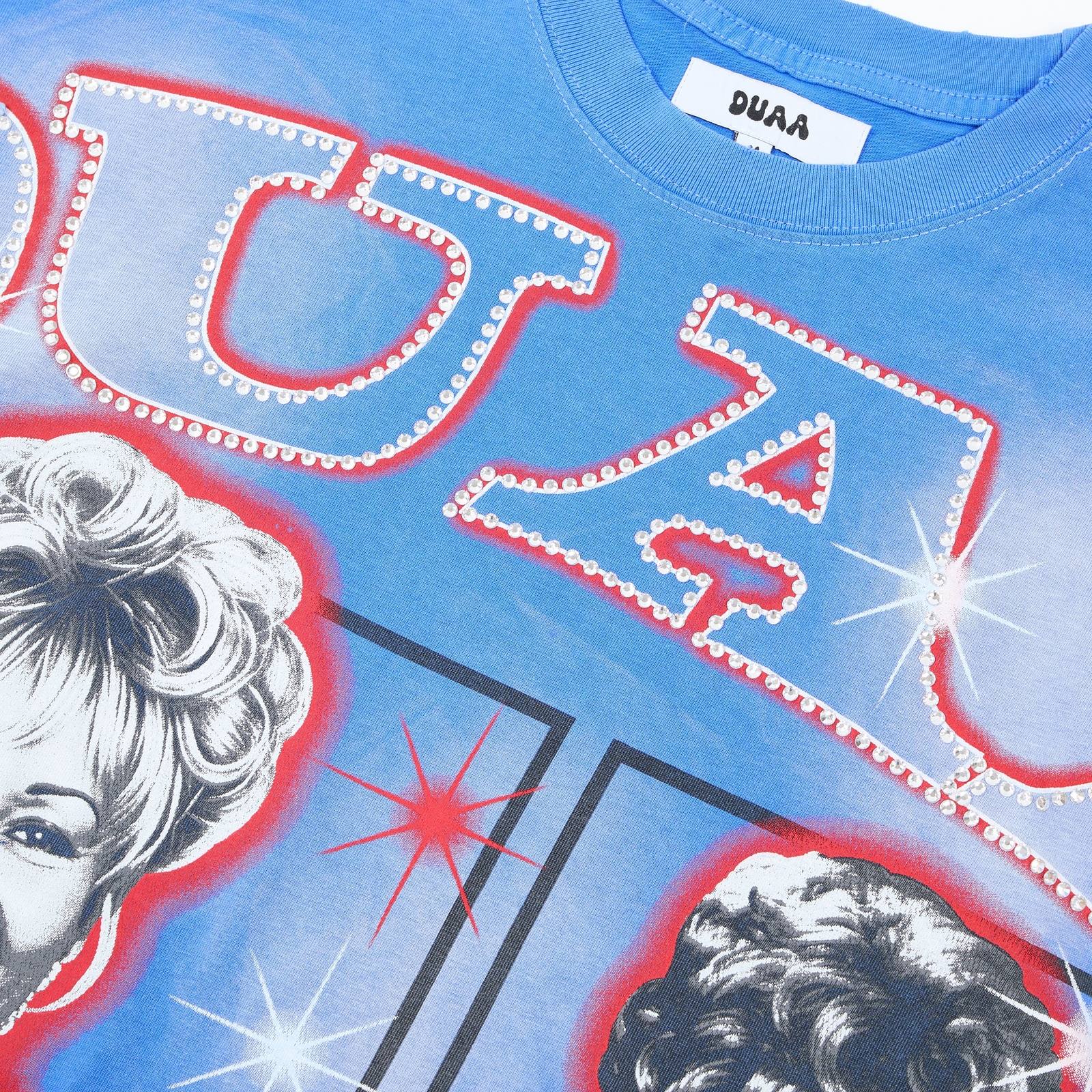 DUAA Blue Graphic Short-Sleeve T-Shirt — detail