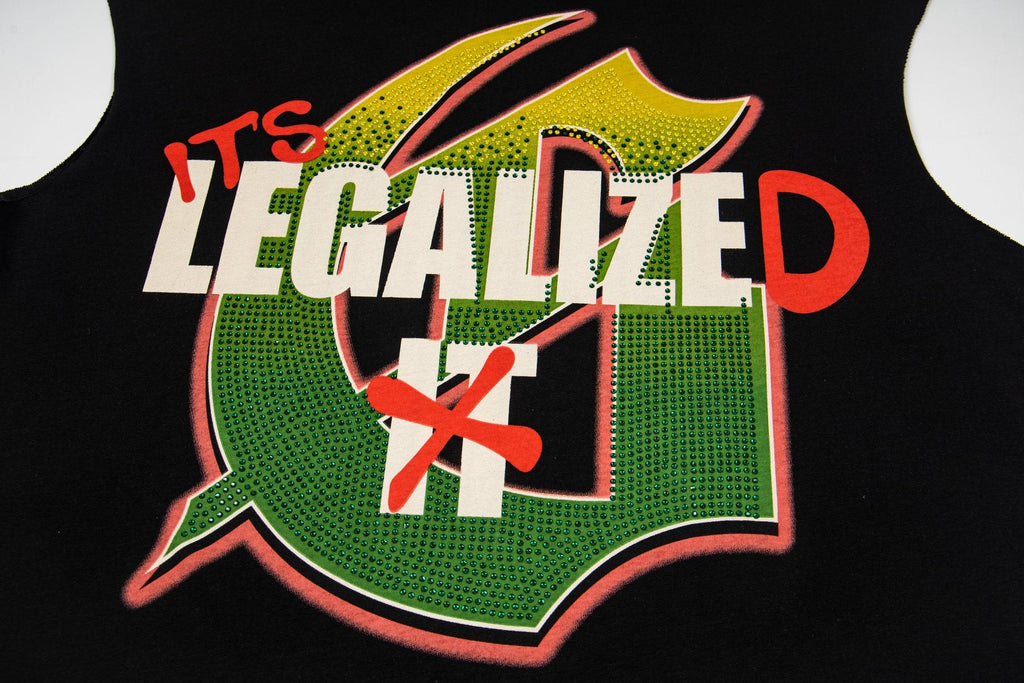 Godspeed Legalized Panther Graphic Sleeveless T-Shirt — detail