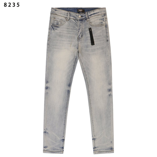 Amiri Light Blue Distressed Slim Jeans — hero
