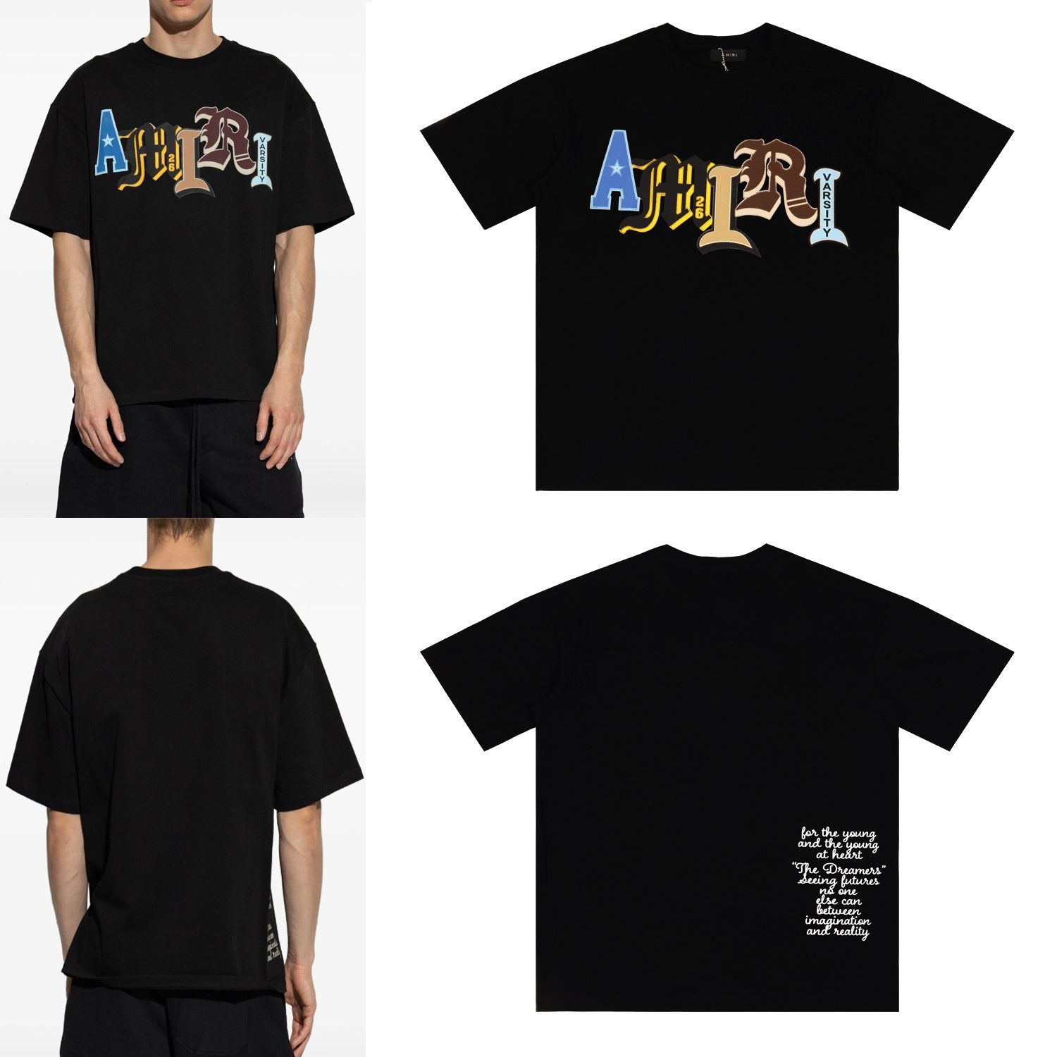 AMIRI Varsity Letter Graphic Short-Sleeve T-Shirt — context