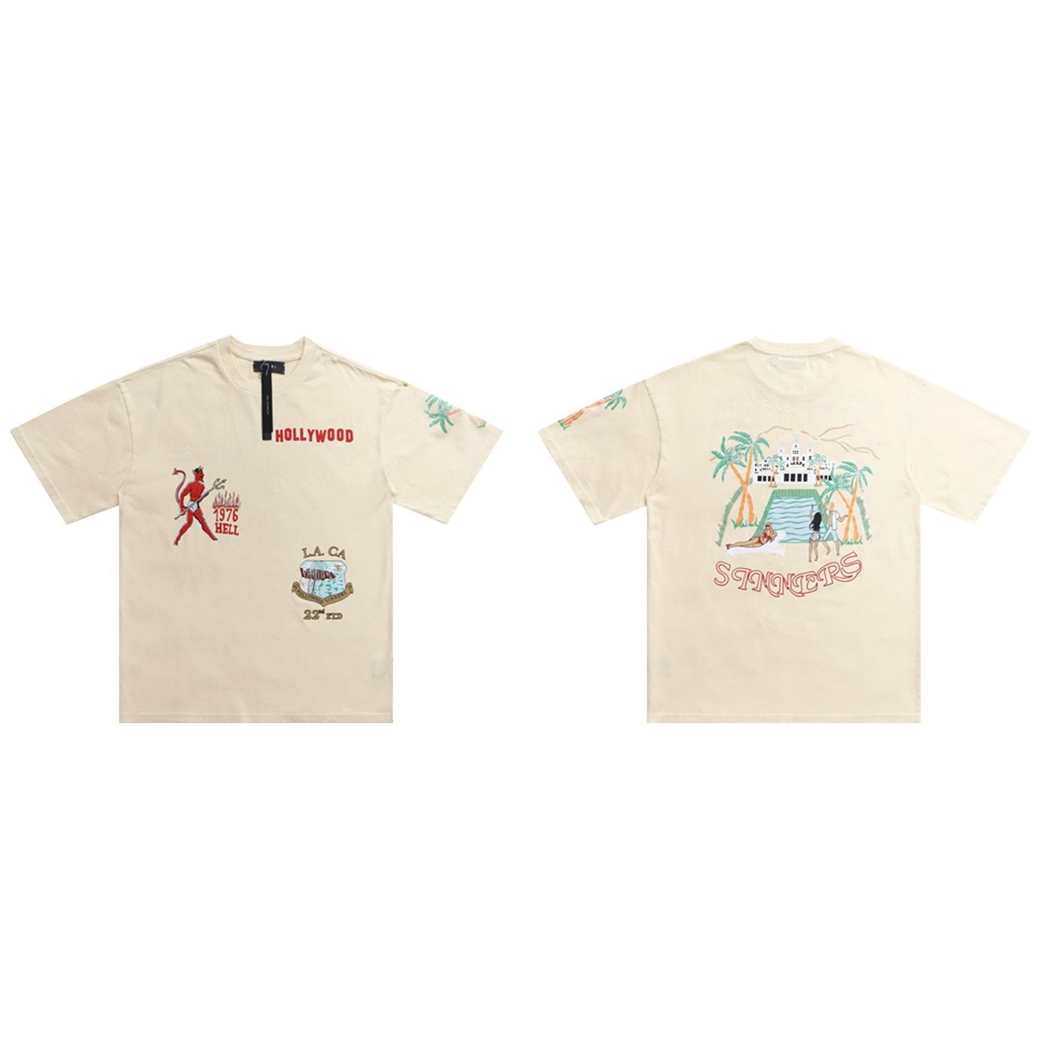 AMIRI Crystal Sinners Graphic T-Shirt — front