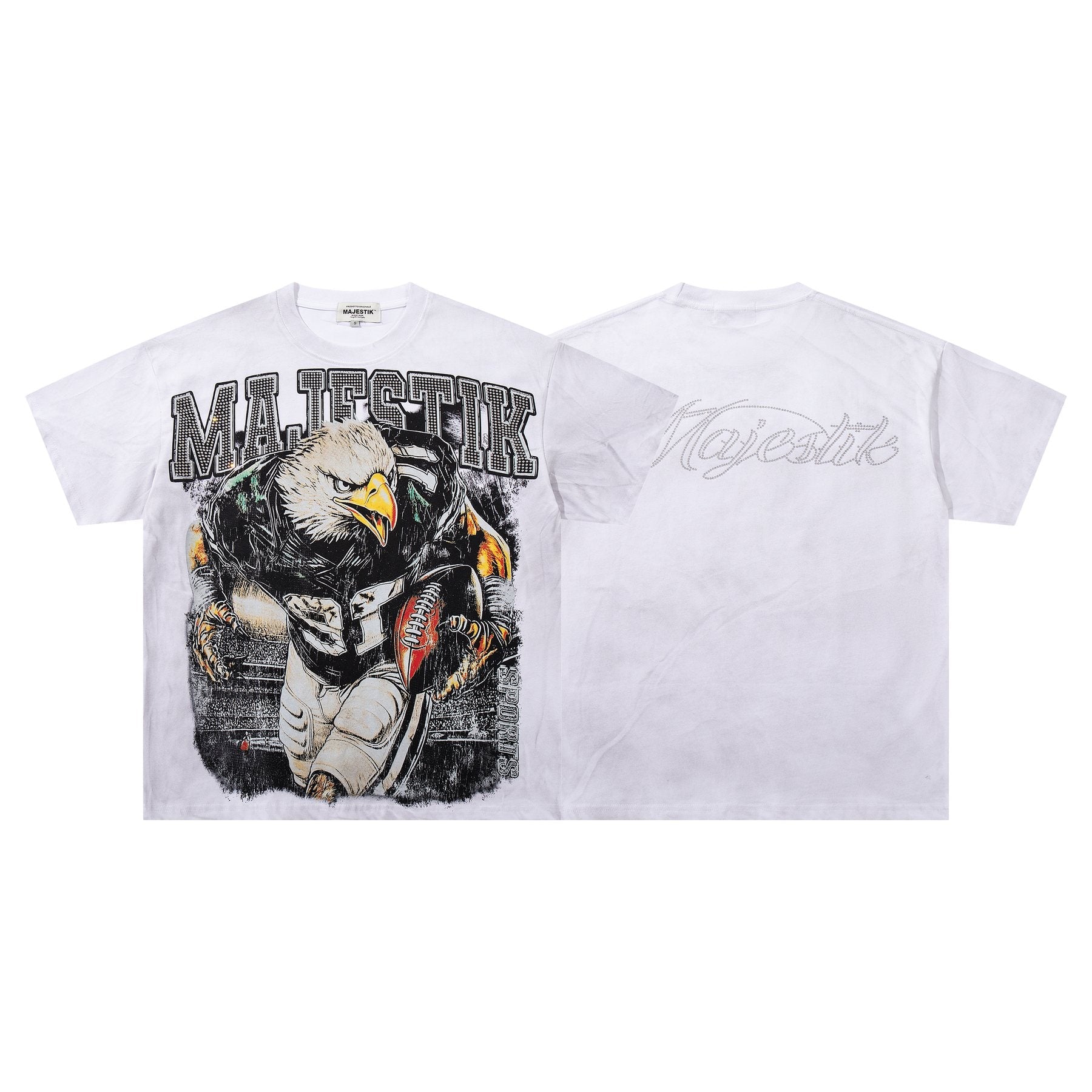 MAJESTIK Eagle Football Graphic Short-Sleeve T-Shirt - White — front