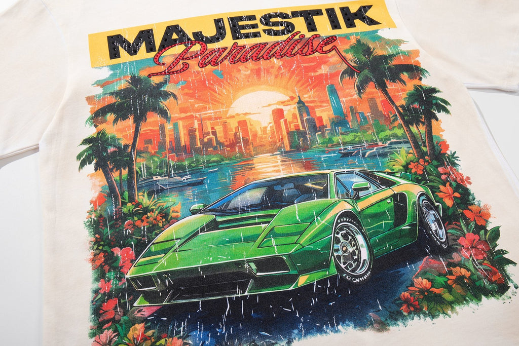 MAJESTIK Paradise Graphic T-Shirt — detail