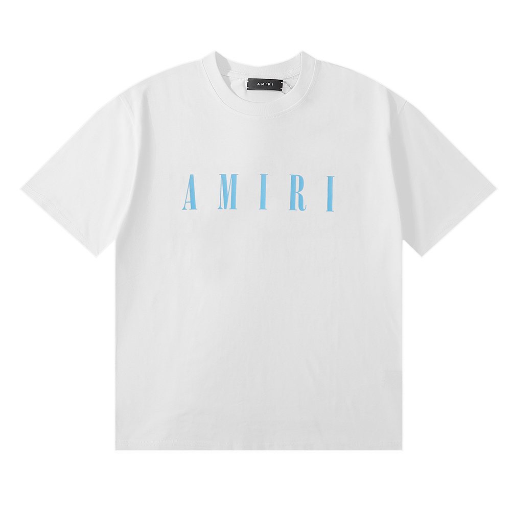 AMIRI Blue Wordmark Short-Sleeve T-Shirt — front