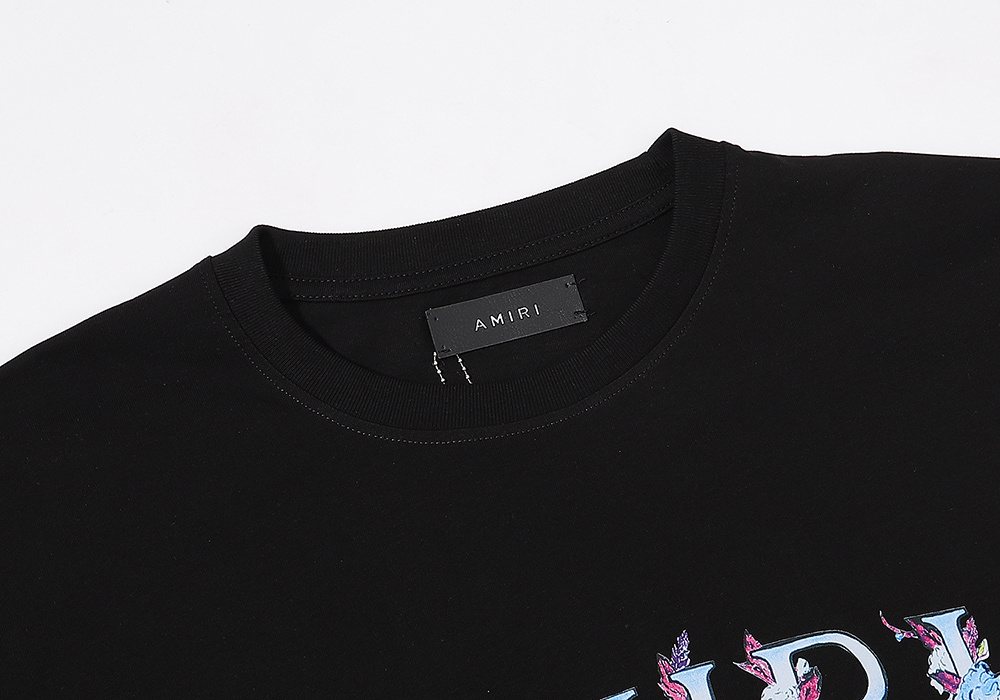AMIRI Floral Butterfly Graphic Short-Sleeve T-Shirt — neck_label