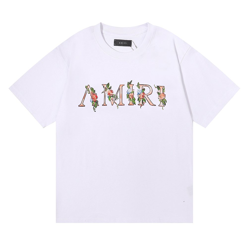 AMIRI Floral Butterfly Graphic Short-Sleeve T-Shirt — front