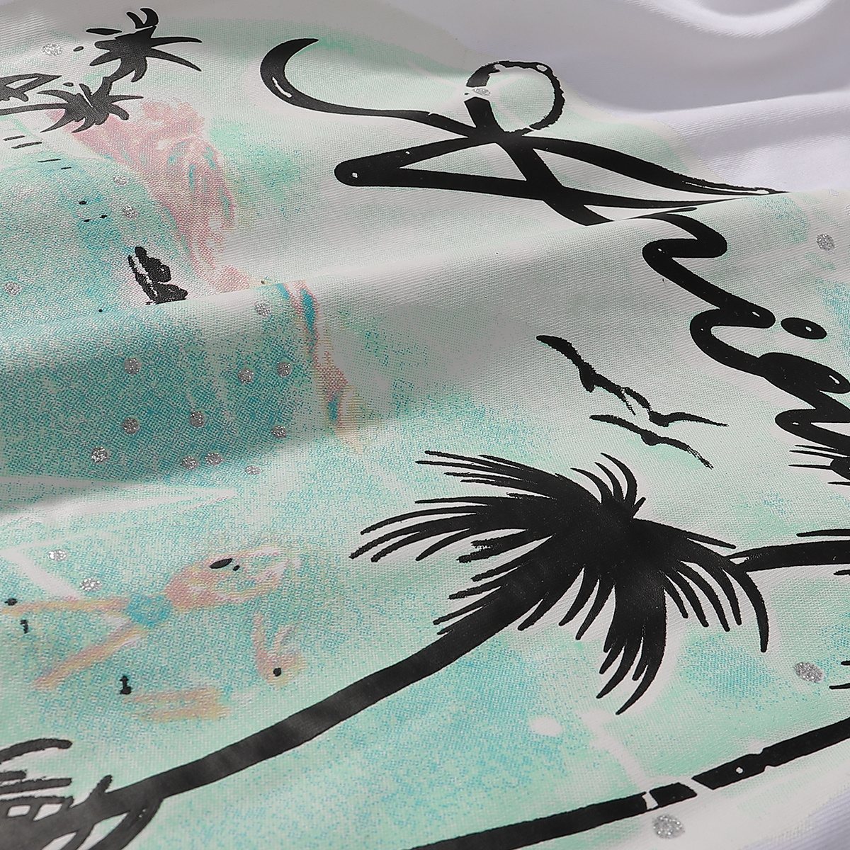 AMIRI Tropical Palm Tree Graphic T-Shirt — fabric_closeup
