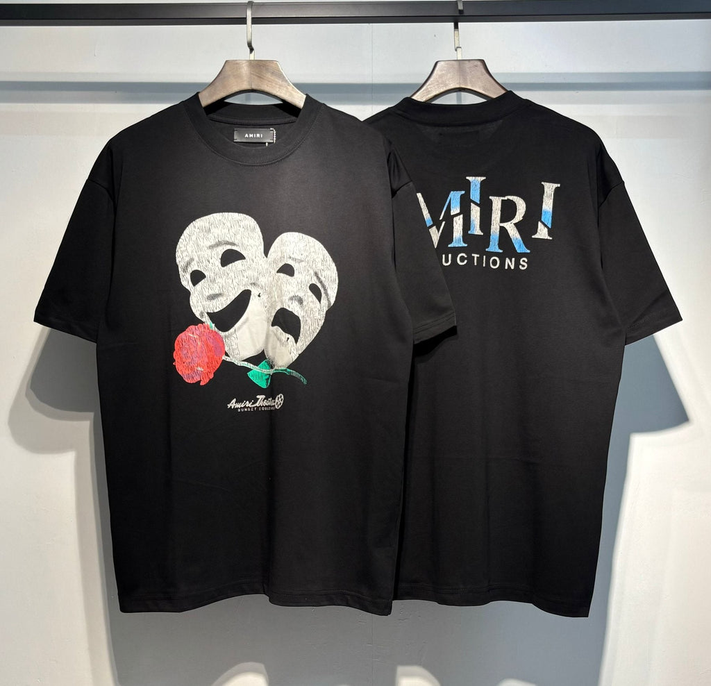 AMIRI Theatrical Mask & Rose Graphic T-Shirt — comparison