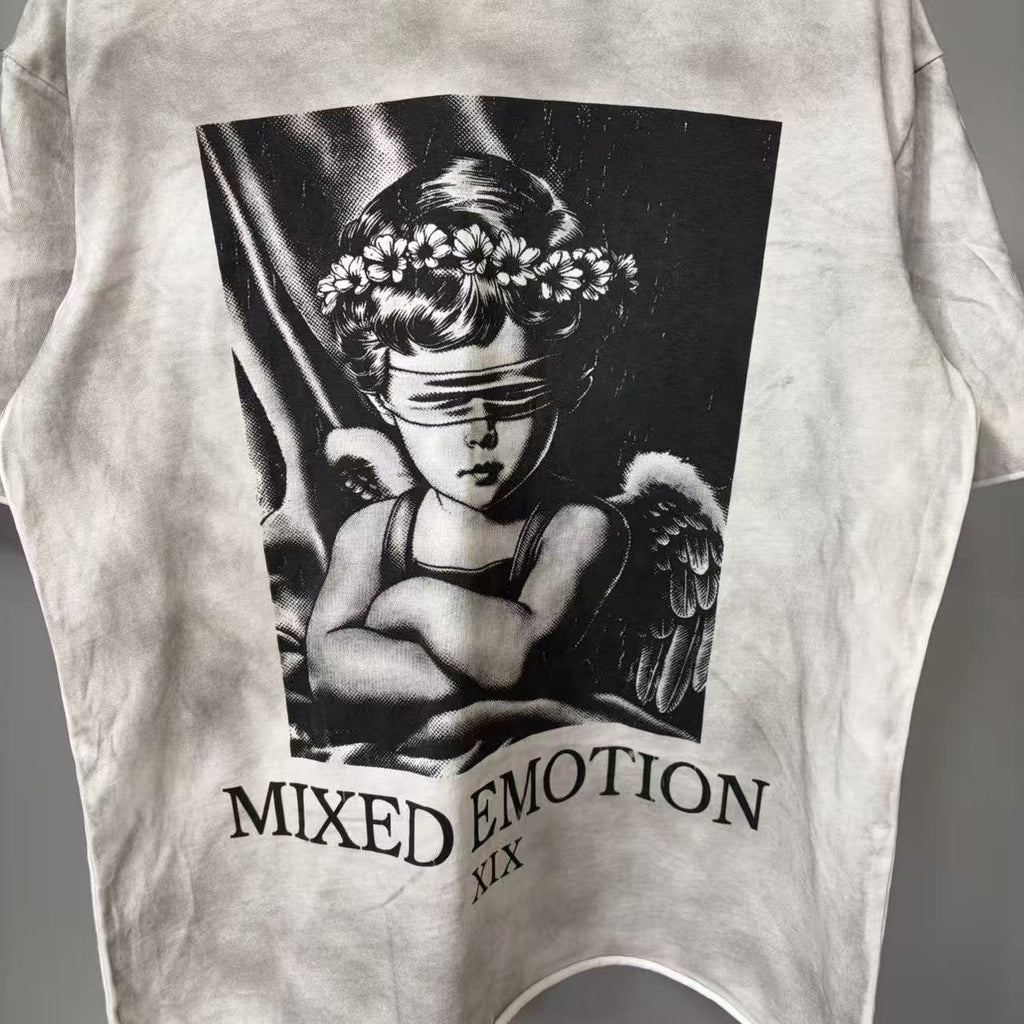 MIXED EMOTION Cherub Graphic Short-Sleeve T-Shirt — detail