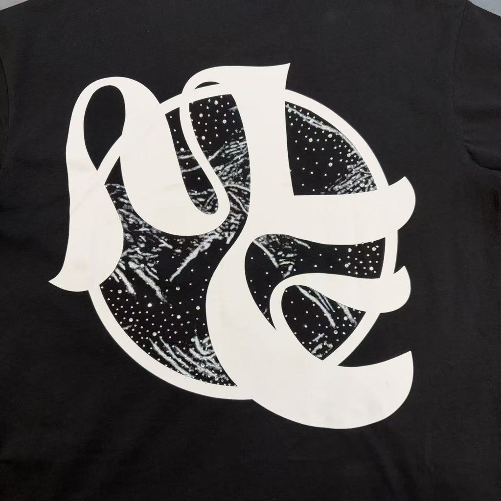 MIXED EMOTION Black Cherub Abstract Graphic T-Shirt — detail