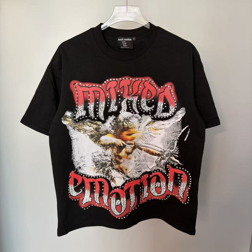 MIXED EMOTION Studded Wing Graphic T-Shirt — hero