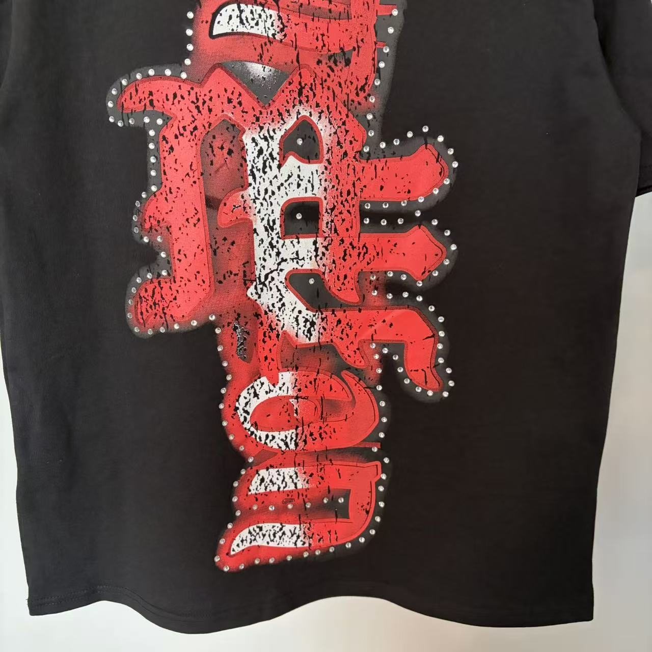 MIXED EMOTION Studded Wing Graphic T-Shirt — detail