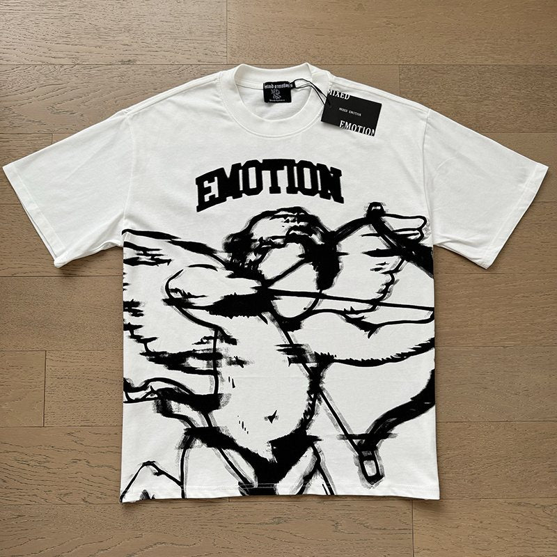 MIXED EMOTION Front-and-Back Graphic T-Shirt — front
