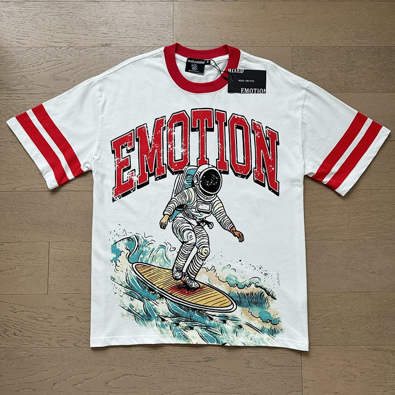 MIXED EMOTION Astronaut Graphic Ringer T-Shirt — front