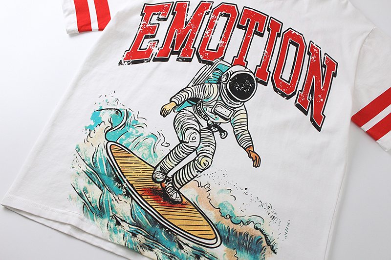 MIXED EMOTION Astronaut Graphic Ringer T-Shirt — detail