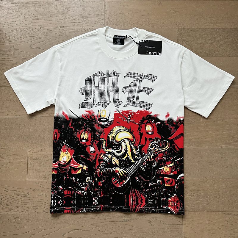 MIXED EMOTION Gothic Illustrated Graphic T-Shirt — front