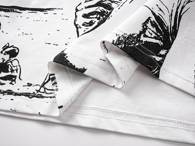Mixed Emotions Alien Palm Tree Graphic T-Shirt — detail