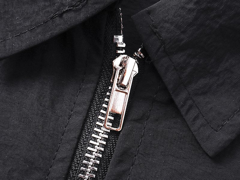 MIXED EMOTION Embellished Zip-Front Short-Sleeve Shirt — detail