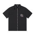 MIXED EMOTION Embellished Zip-Front Short-Sleeve Shirt — hero