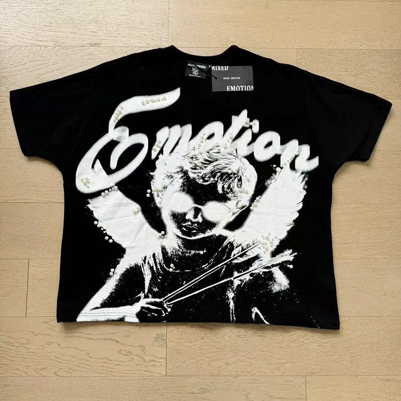 MIXED EMOTION Angel Graphic T-Shirt — front