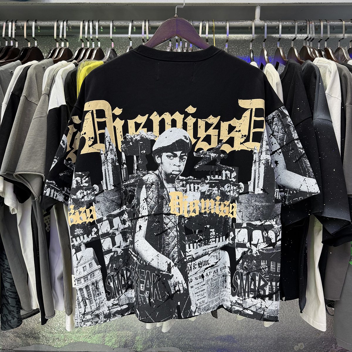 BKYS Revival Dismiss Photo-Collage Cropped T-Shirt — context