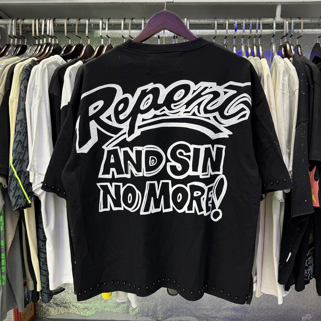 BKYS Revival Repent Skull Rhinestone Cropped T-Shirt — context