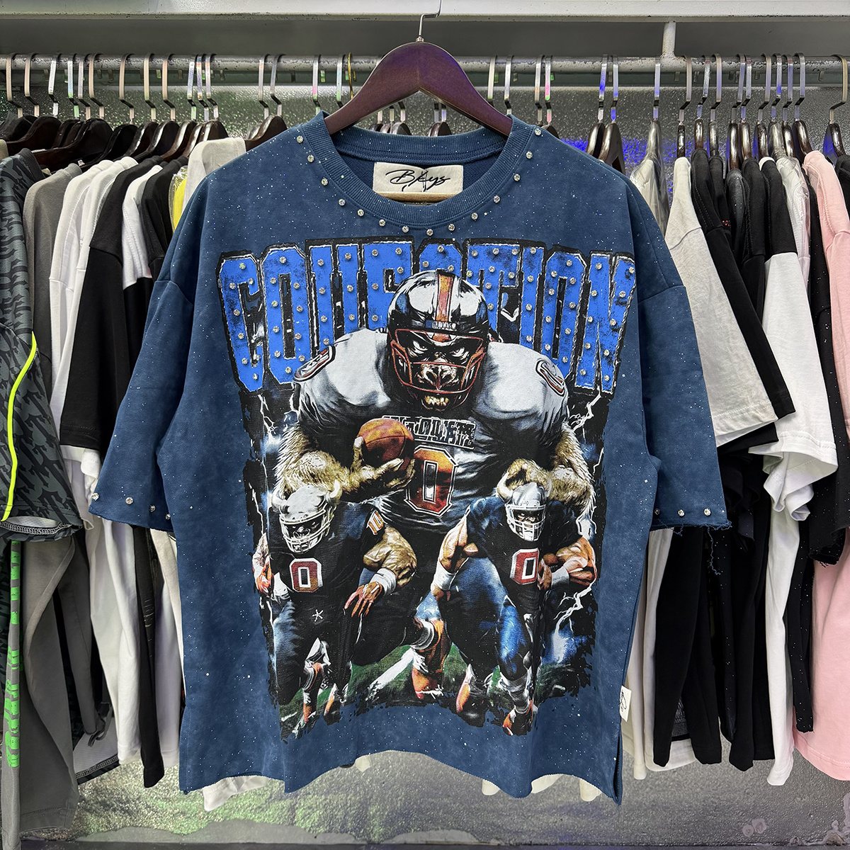 BKYS Revival Football Graphic Cropped T-Shirt — context