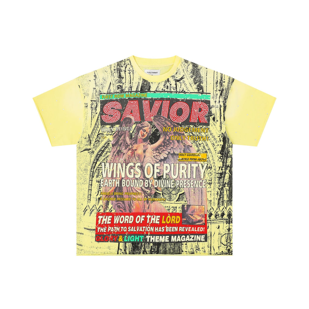 FIRST ROW Wings of Purity Yellow Graphic T-Shirt — hero