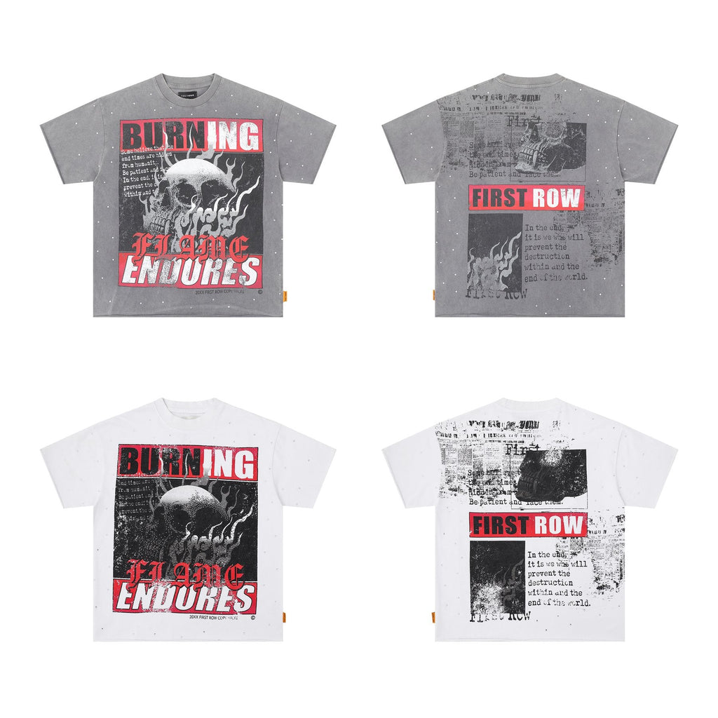 FIRST ROW Burning Flames Cropped Graphic T-Shirt — comparison