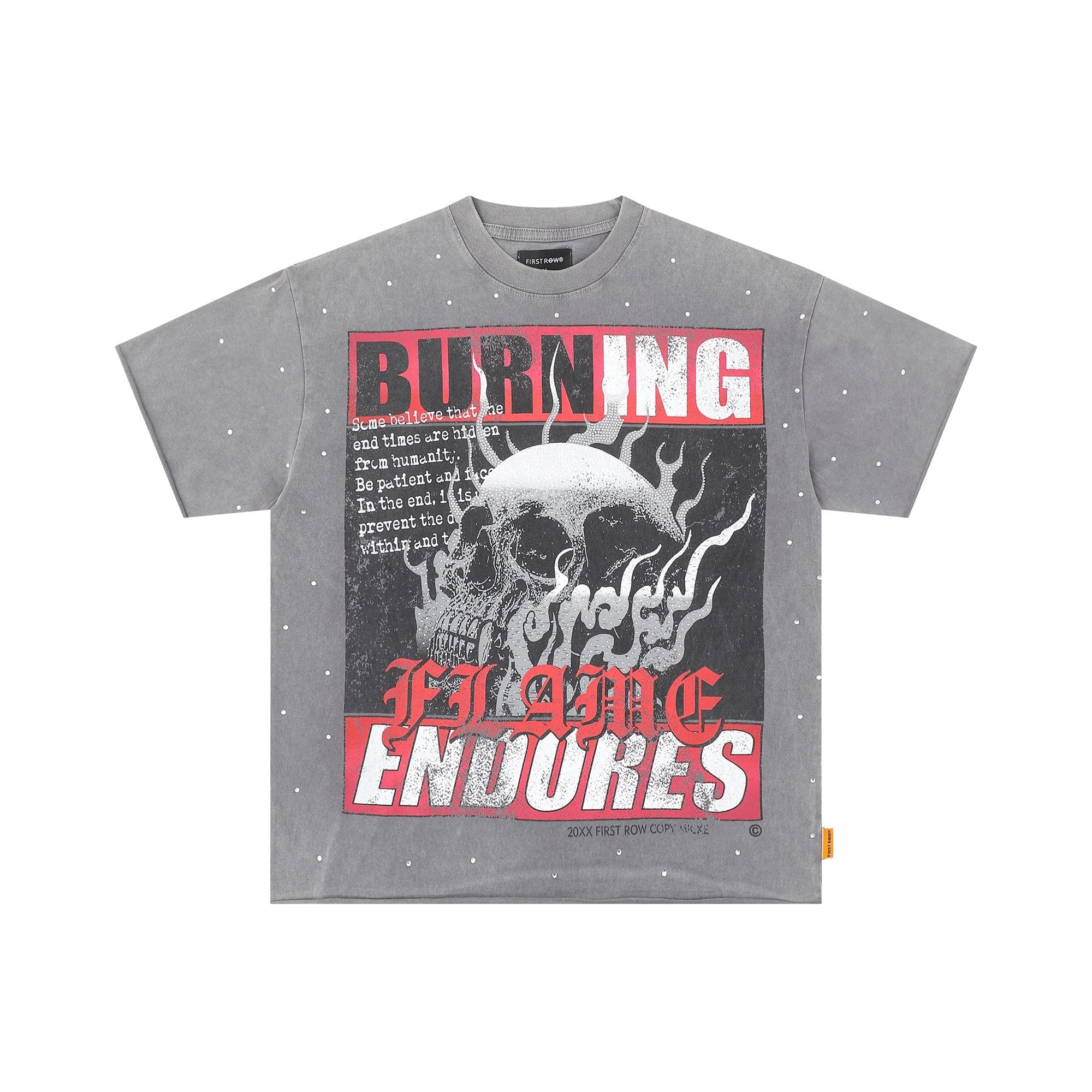 FIRST ROW Burning Flames Cropped Graphic T-Shirt — hero