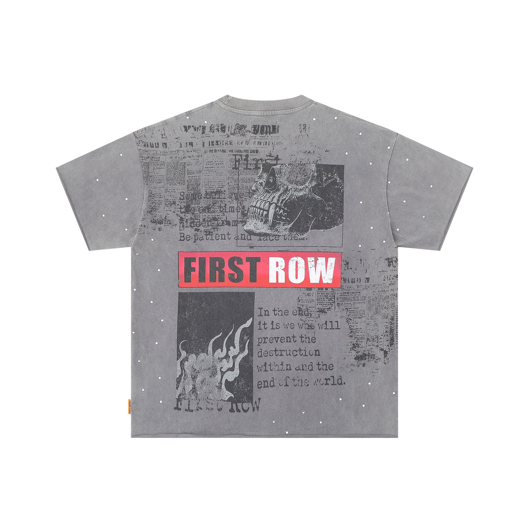 FIRST ROW Burning Flames Cropped Graphic T-Shirt — back