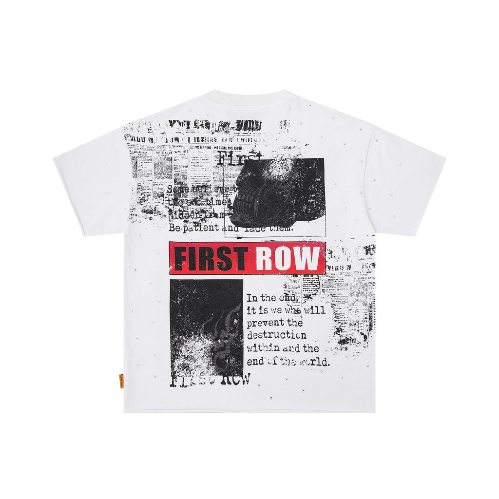 FIRST ROW Burning Flames Cropped Graphic T-Shirt — back