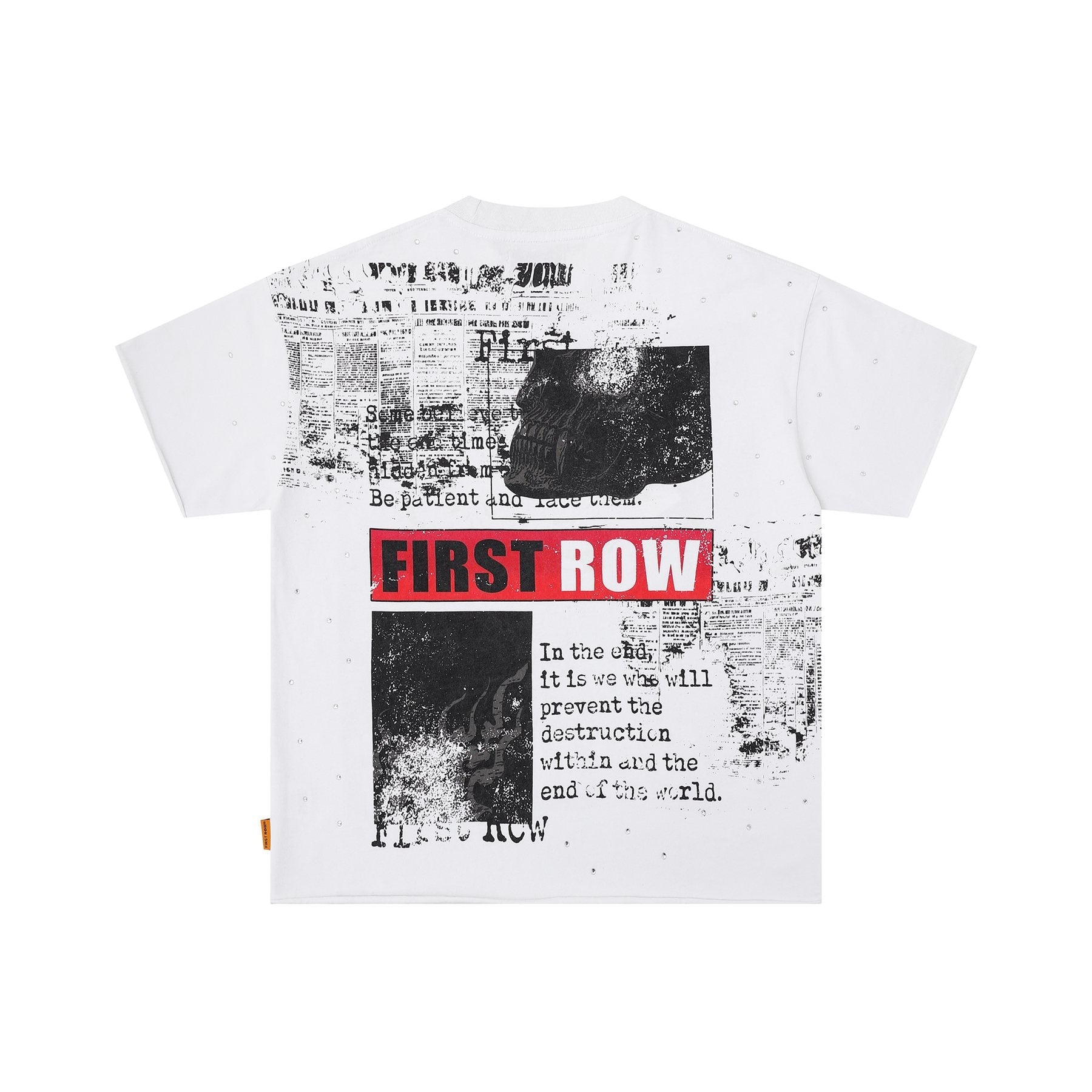 FIRST ROW Burning Flames Cropped Graphic T-Shirt — back