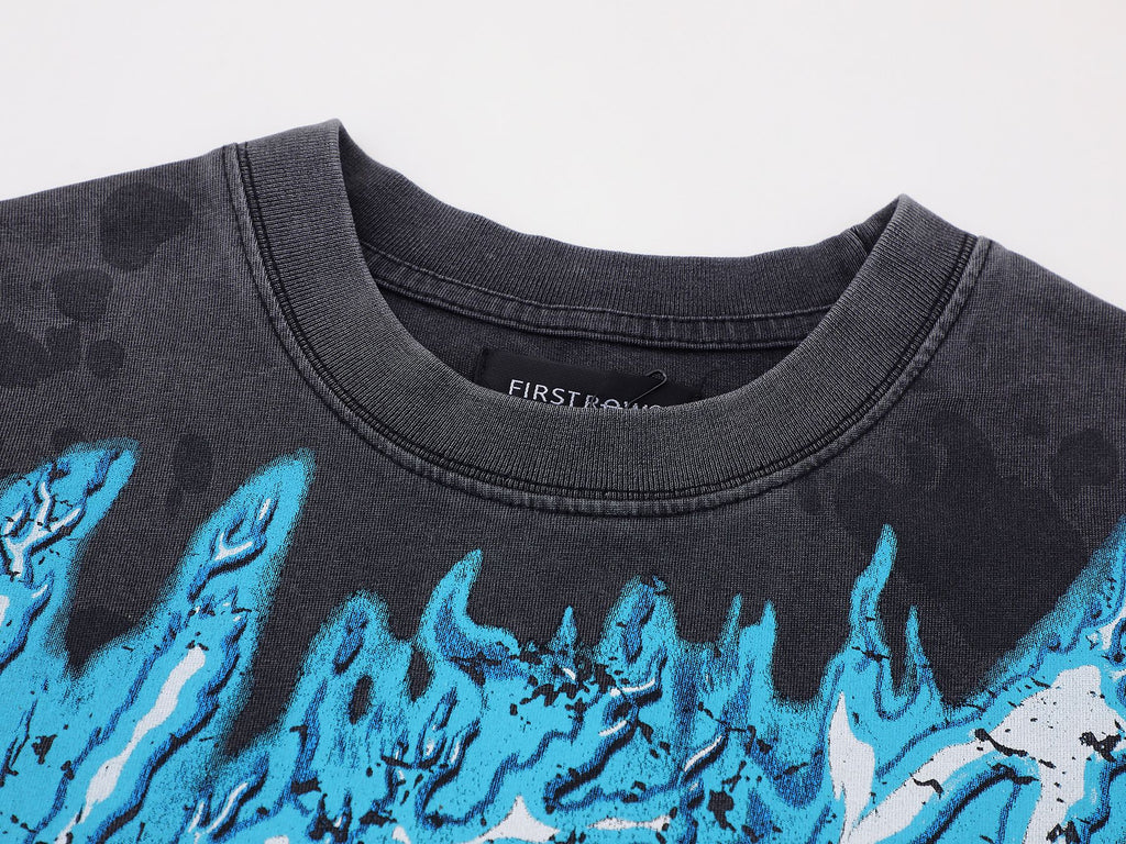 FIRST ROW Warning Not So Quiet Wolf Cropped T-Shirt — neck_label