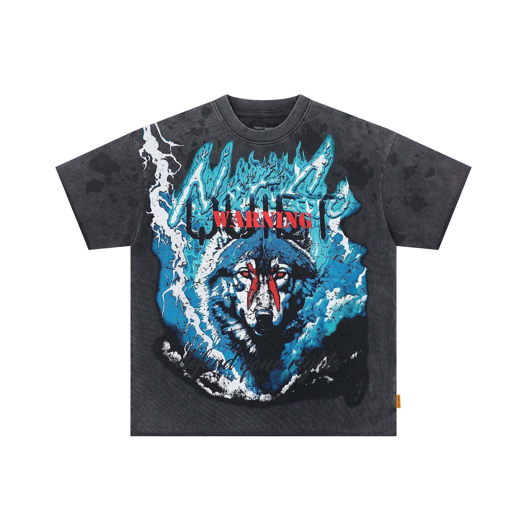 FIRST ROW Warning Not So Quiet Wolf Cropped T-Shirt — hero