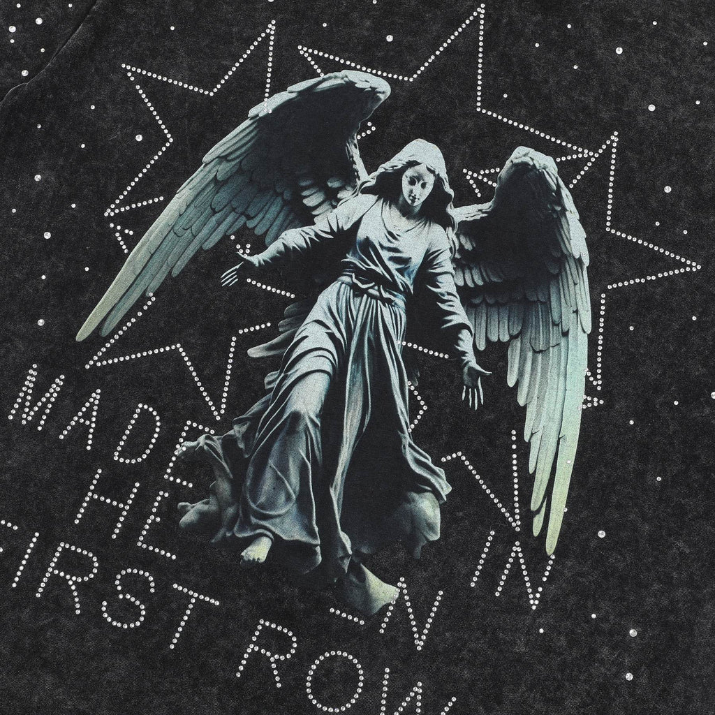 FIRST ROW Made in Heaven Angel Graphic Cropped T-Shirt — detail