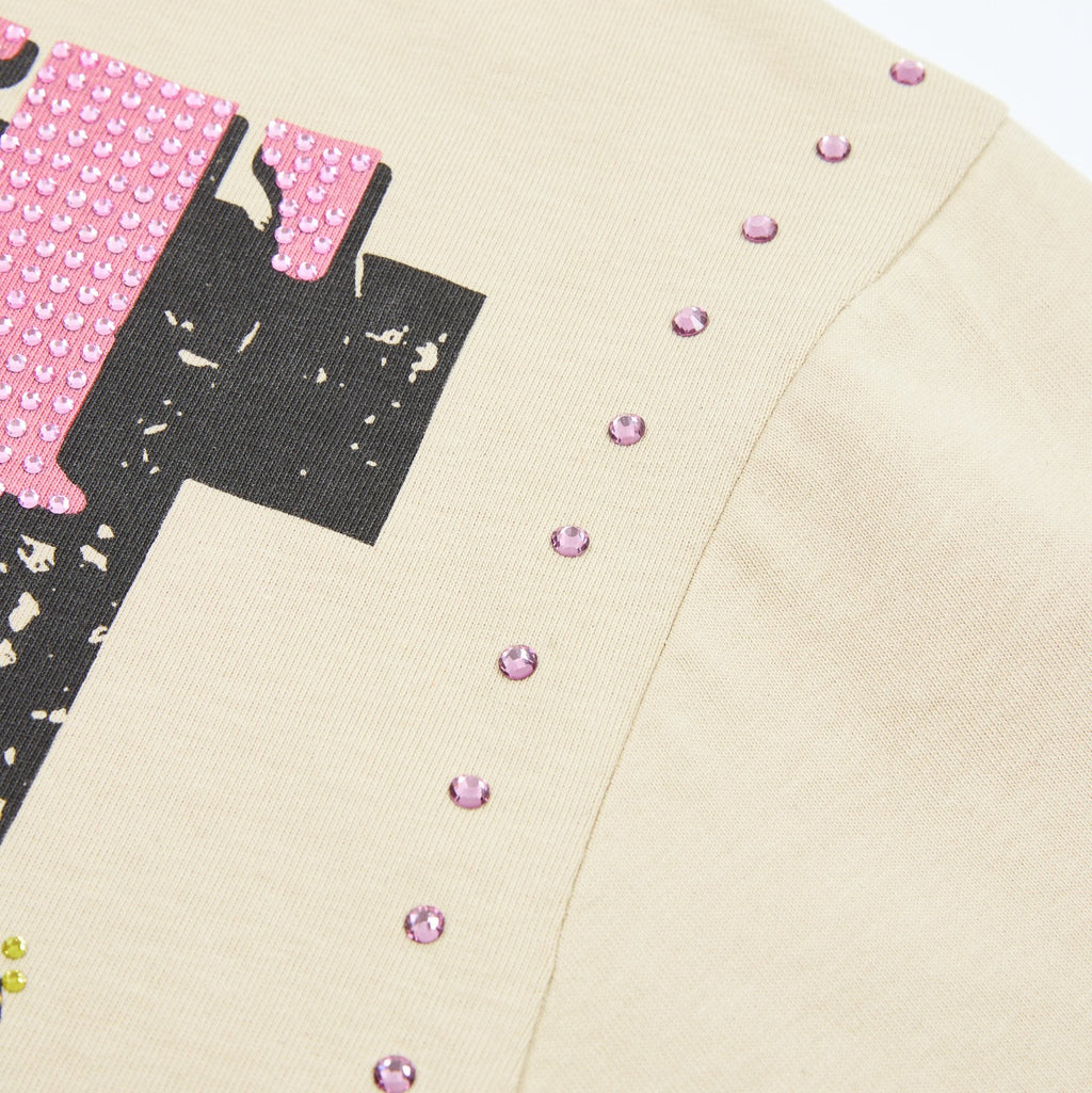 FIRST ROW Heavenly Bodies Rhinestone Crop T-Shirt — detail