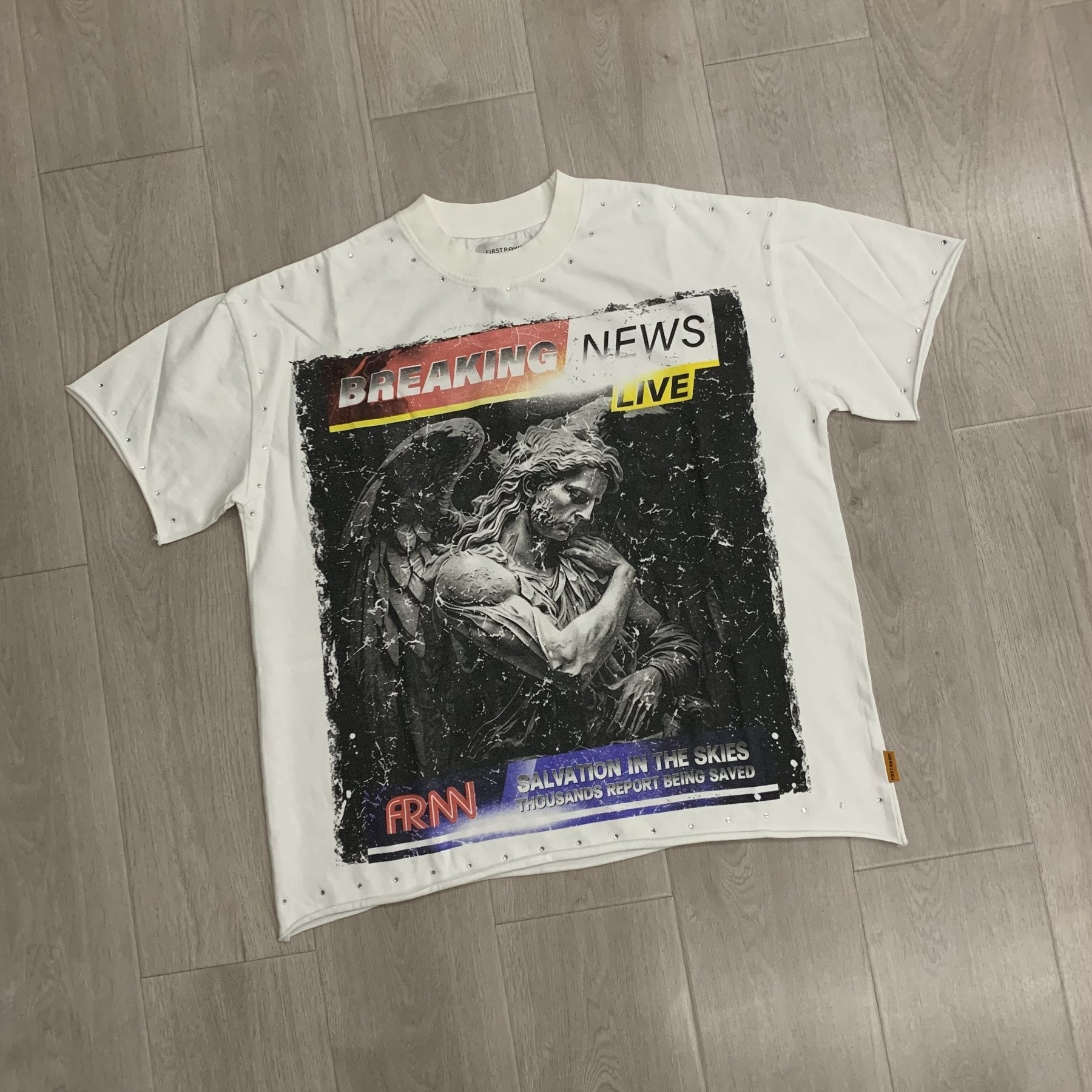 FIRST ROW Breaking News Salvation in the Skies Graphic T-Shirt — front