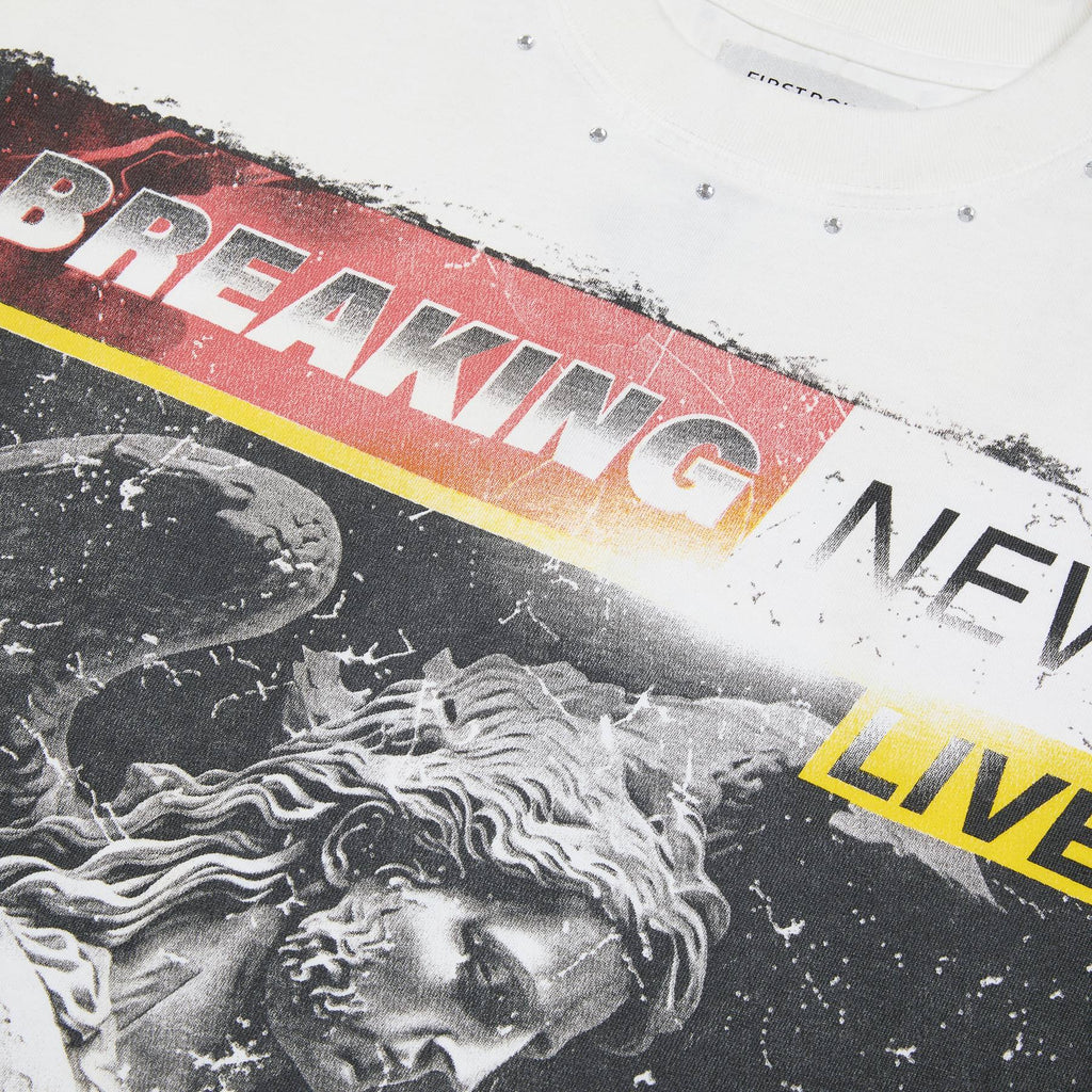 FIRST ROW Breaking News Salvation in the Skies Graphic T-Shirt — detail