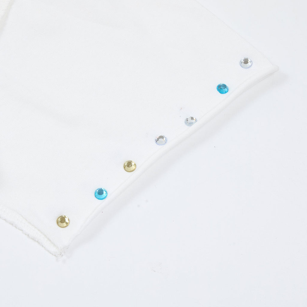 FIRST ROW Tropical Statue Rhinestone Graphic T-Shirt — detail