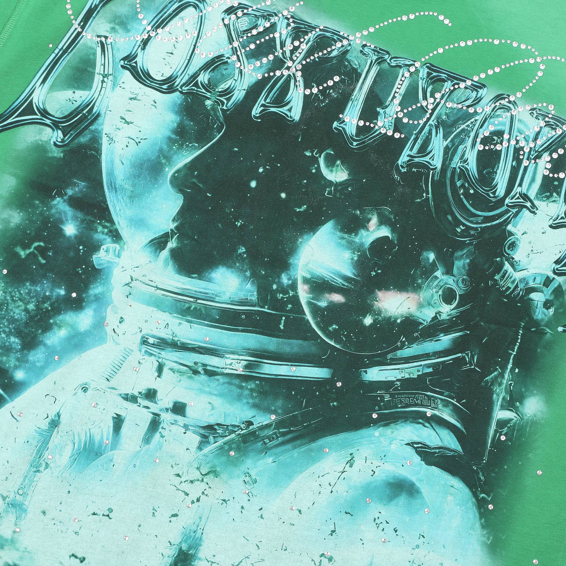 FIRST ROW Lost Utopia Universe Astronaut Cropped T-Shirt — detail