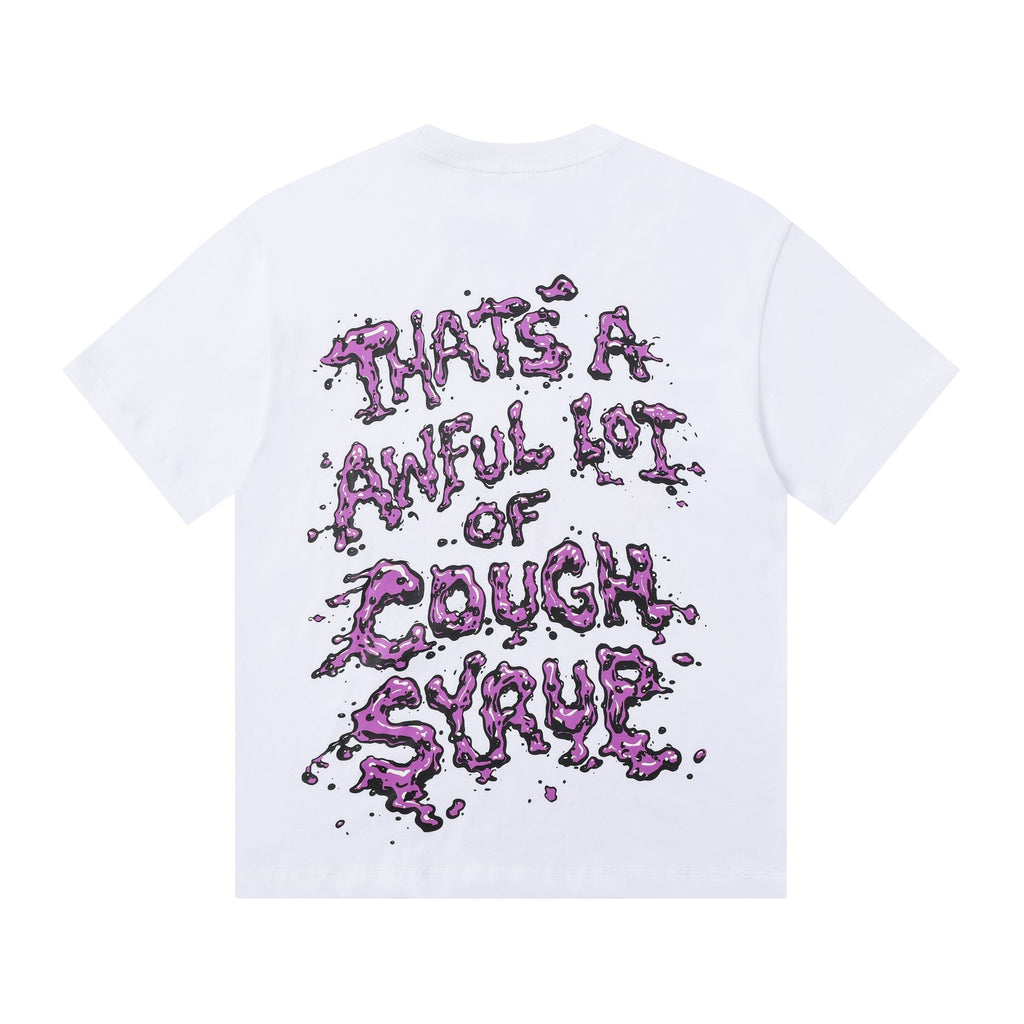 THAT'S A AWFUL LOT OF COUGH SYRUP Purple Front and Back Graphic T-Shirt — back