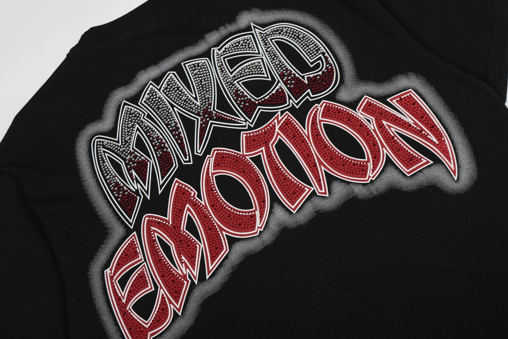 MIXED EMOTION Front-and-Back Graphic Short-Sleeve T-Shirt — detail