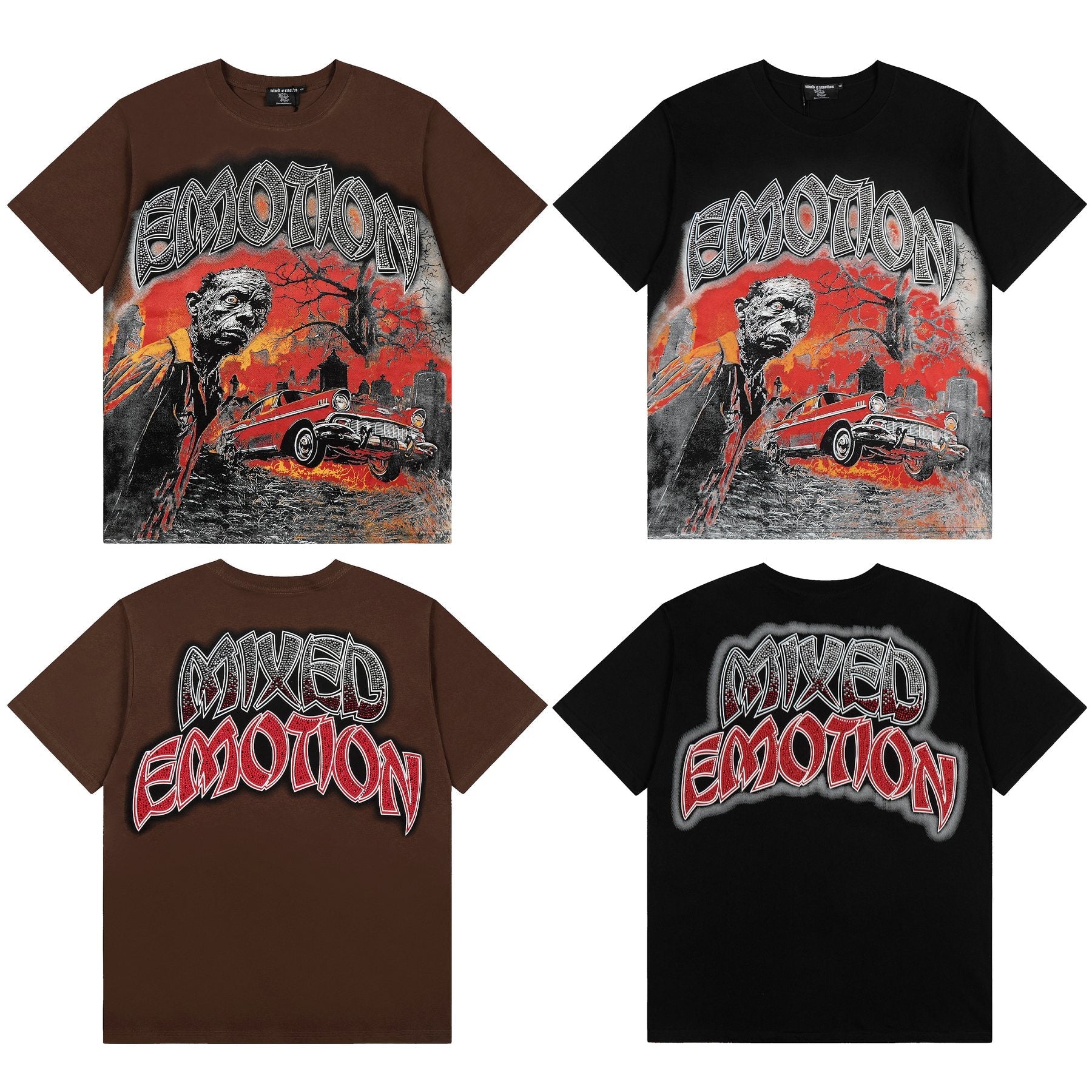 MIXED EMOTION Front-and-Back Graphic Short-Sleeve T-Shirt — comparison