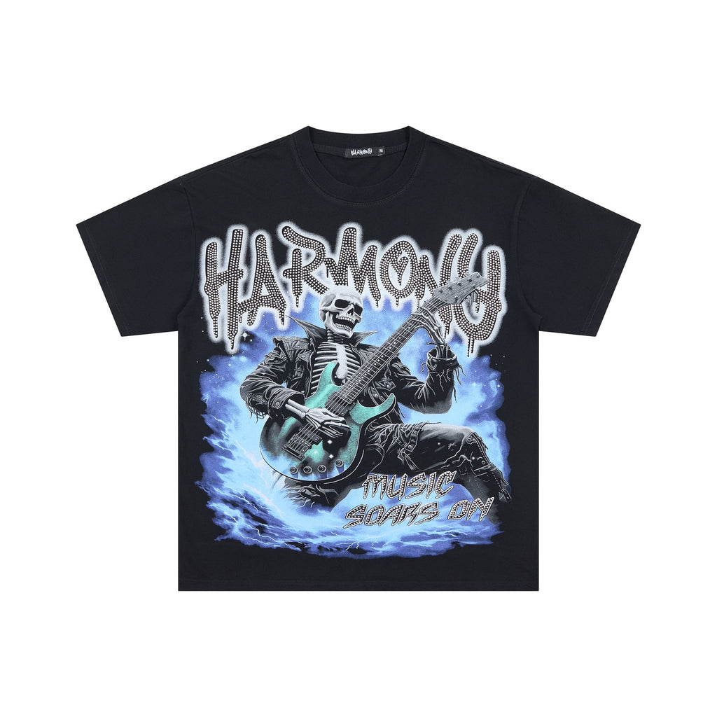 HARMONY Skeleton Guitar Graphic T-Shirt — hero