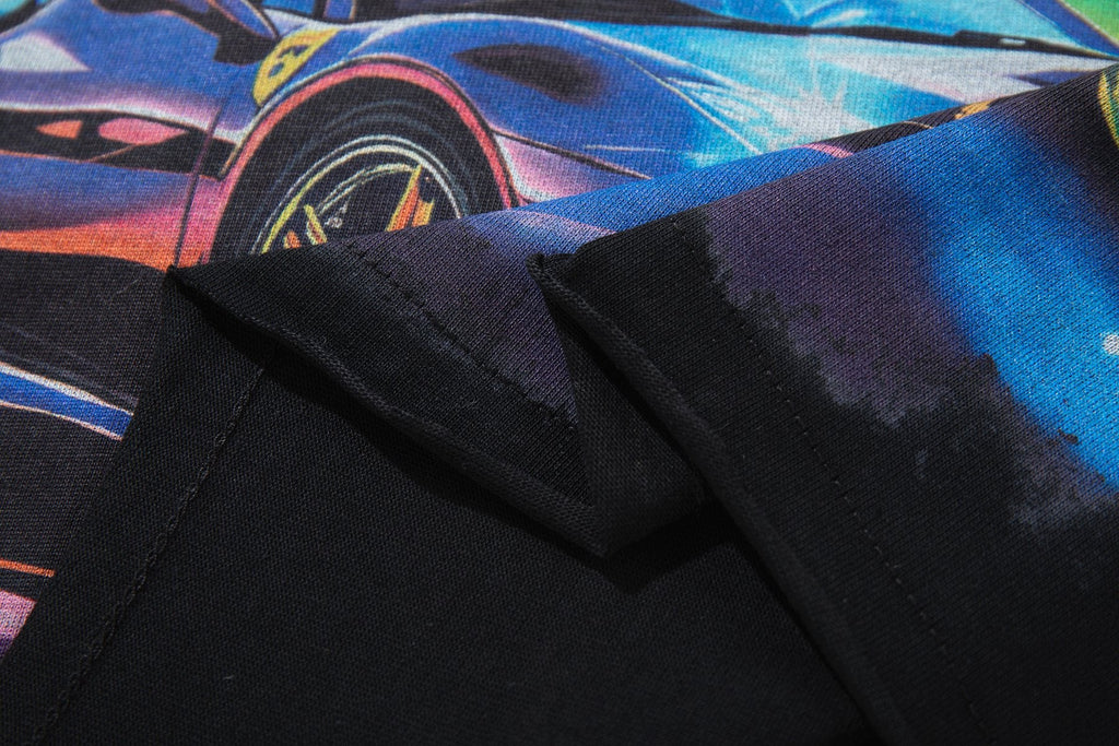 MAJESTIK Car Carnival Graphic T-Shirt — detail